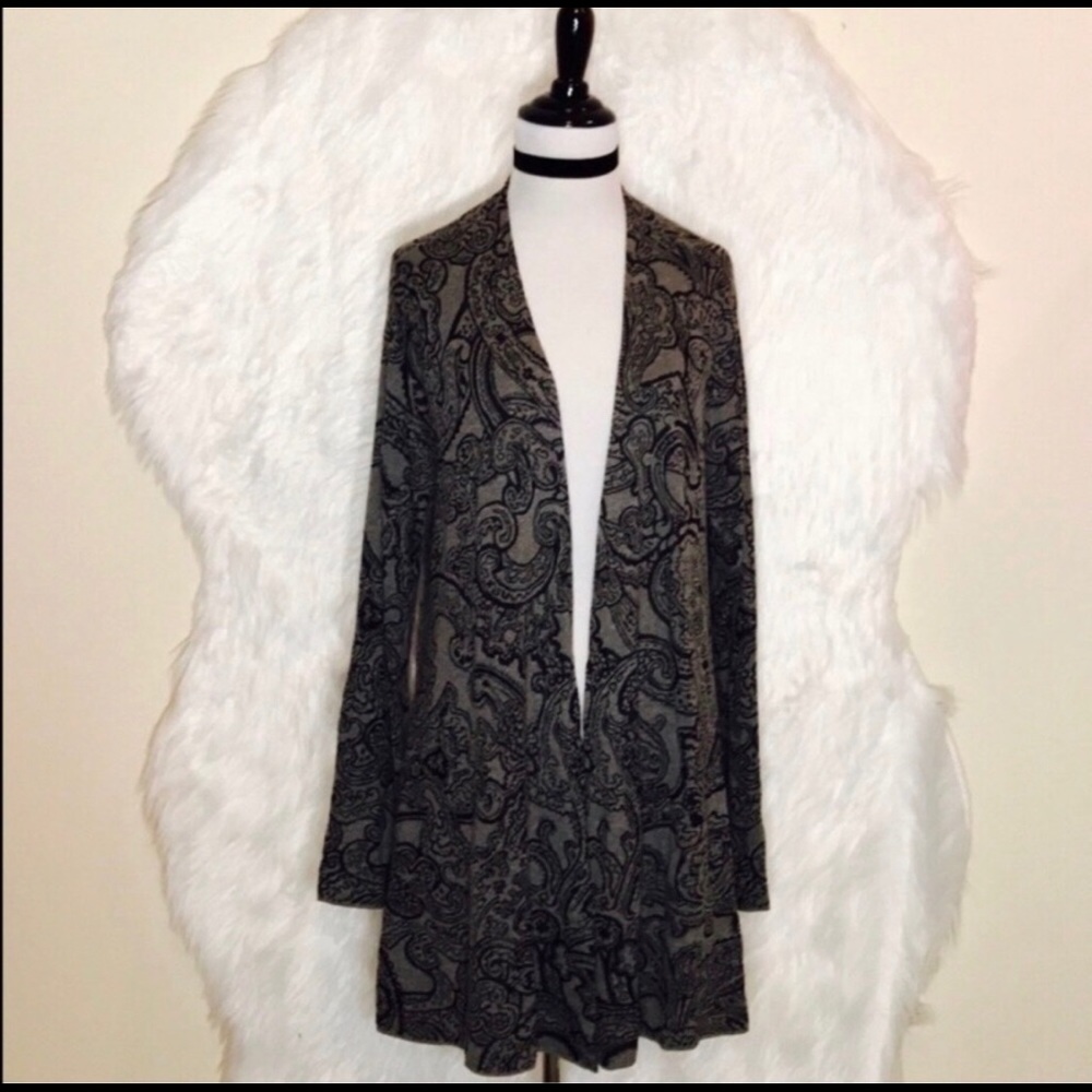 J. Jill Paisley open front cardigan